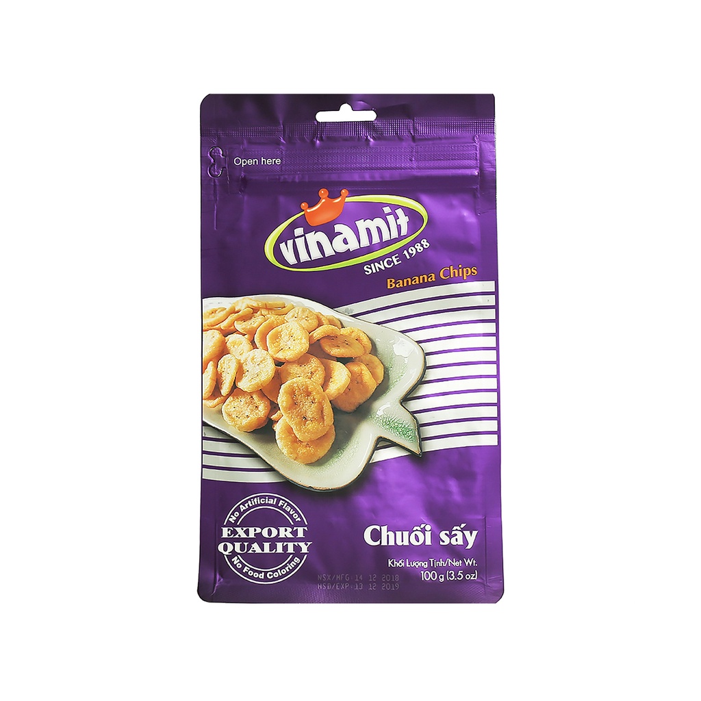 Chuối Sấy Giòn Truyền Thống VINAMIT Gói 100g/250g