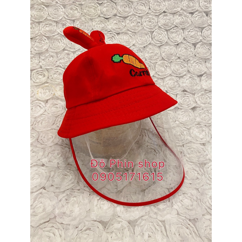 [Bé 3-7 tuổi] Mũ chống giọt dịch bắn cho bé - mũ có màn chắn trẻ em - mẫu cà rốt xinh xắn dễ thương phong cách Hàn quốc