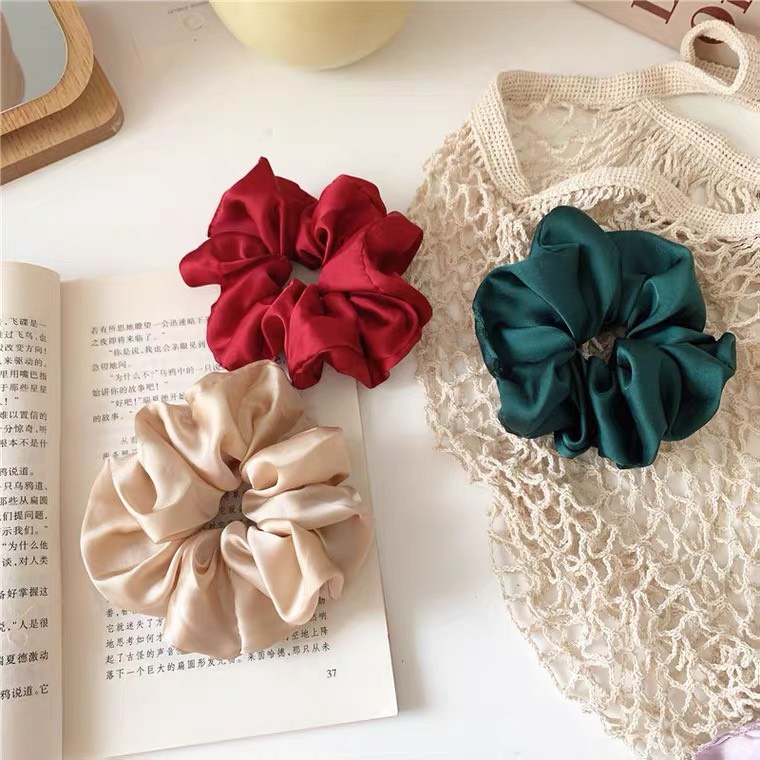 Dây Buộc Tóc Scunchies Các Màu Vintage Ảnh Thật