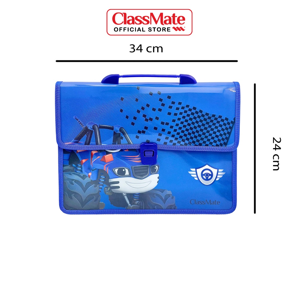 Cặp Học Thêm 2 Ngăn The Car CLASSMATE Hình Ngộ Nghĩnh, Chất Liệu Nhựa Nguyên Sinh An Toàn (33x24x8.5cm) CL-SB308