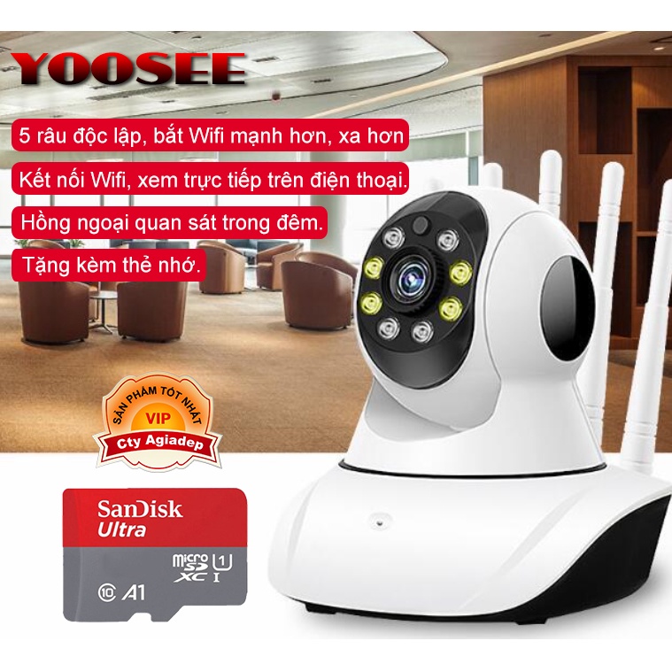 Camera an ninh Yoosee + Thẻ nhớ xịn Sandisk Toshiba tương đương