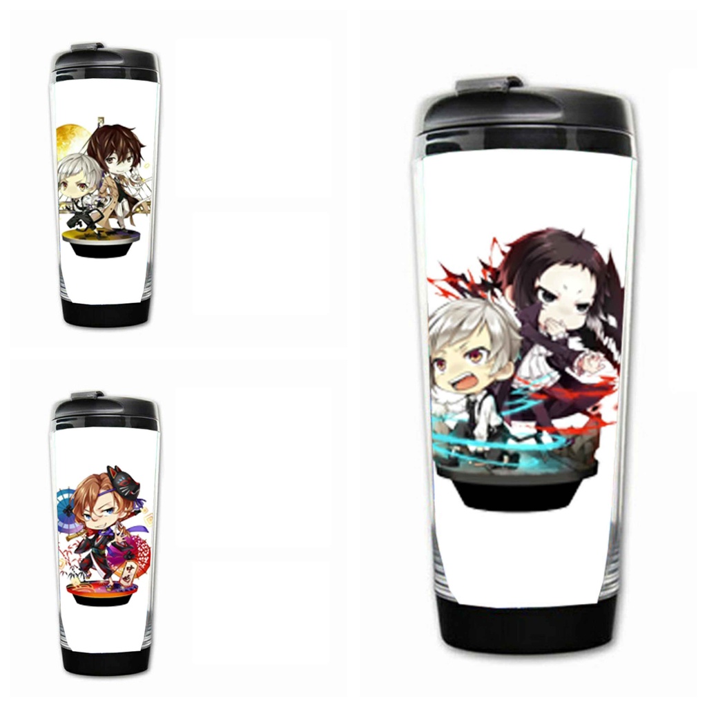 Bình nhựa đựng nước in hình Bungou Stray Dogs anime chibi xinh xắn độc đáo