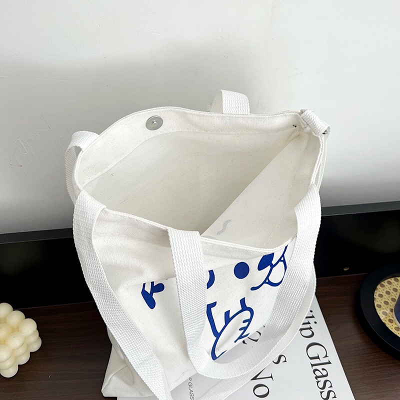 Túi Xách Canvas Sức Chứa Lớn In Họa Tiết Hoạt Hình Cho Nữ