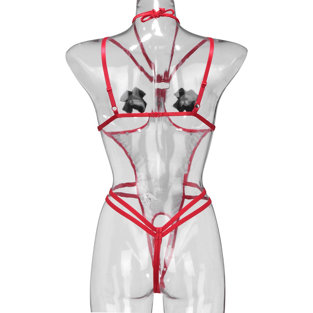 Đồ ngủ sexy FREE SHIP Set ngủ khiêu gợi đính đá hở ngực kèm dán ngực Fuch Me