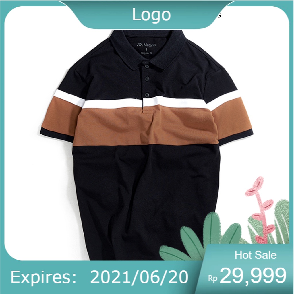 Áo polo nam đen đẹp MATANO - Áo thun polo nam có cổ trụ bẻ ngắn tay, vải cá sấu cotton cao cấp phối kẻ ngang
