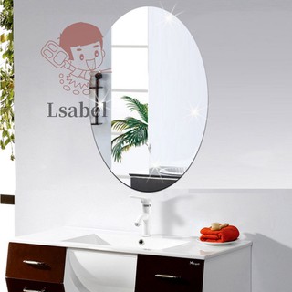 Nhãn dán tường bằng acrylic mặt gương hình oval 3D