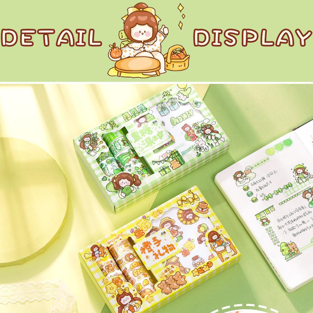 Lloyd Bộ Nhãn Dán Hình Nhân Vật Hoạt Hình Gấu Thỏ Màu Vàng Hồng Xanh Lá Cây Động Vật DIY Trang Trí Sổ Tay Nhật Ký Album Ảnh