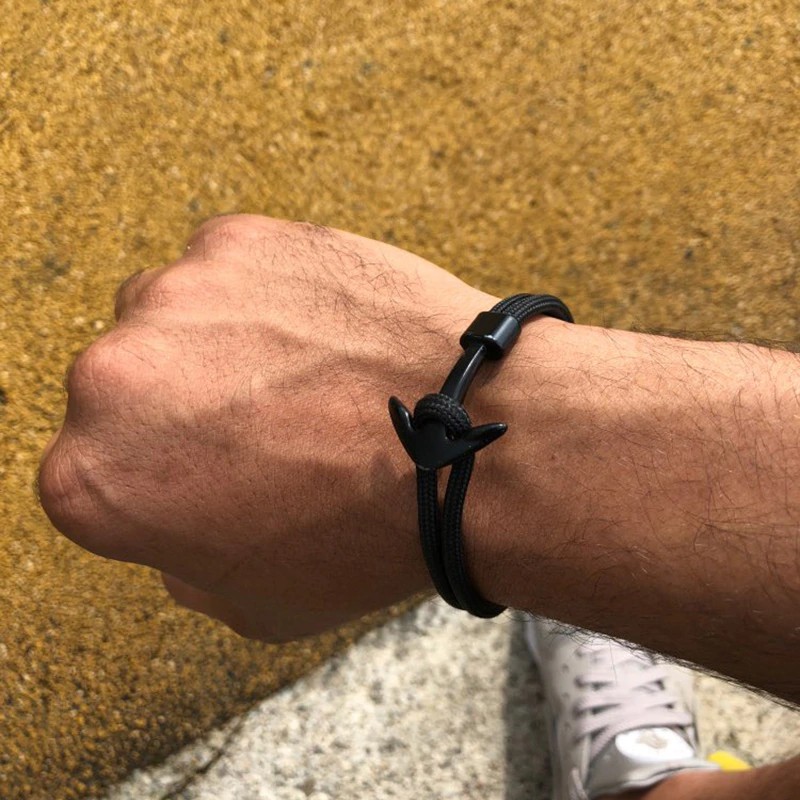 Vòng Tay Dây Bện Mặt Hình Mỏ Neo Thời Trang Cho Nam Nữ