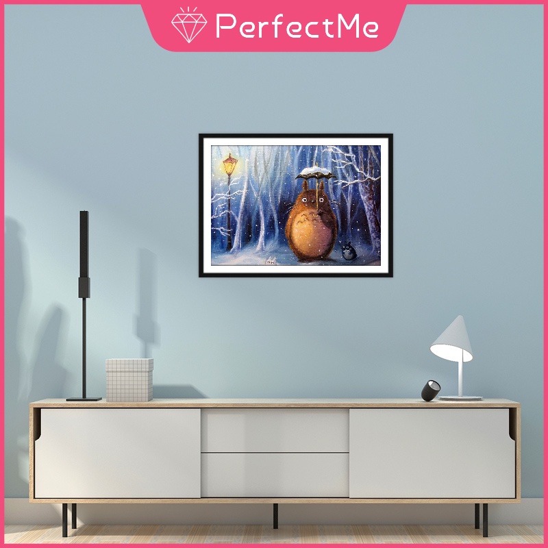 Bộ tranh đính đá 5D họa tiết hoạt hình Totoro xinh xắn kích thước 40X30cm DIY