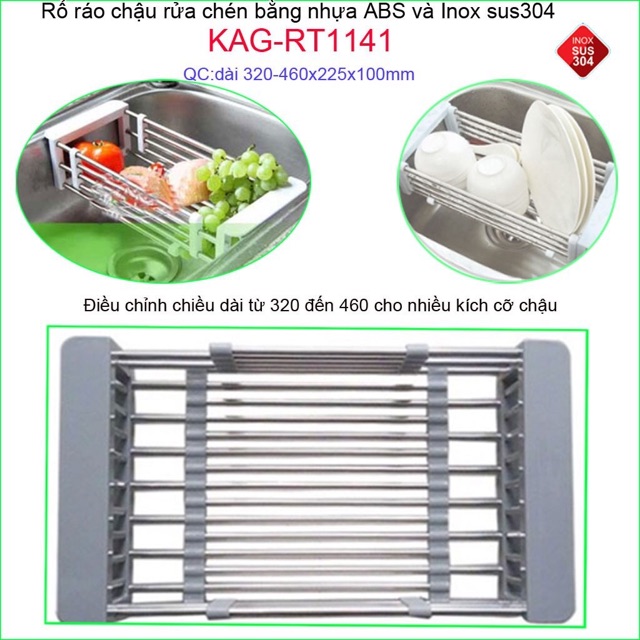 [ FREE SHIP] Rổ rút nhựa inox đa năng dùng cho các loại chậu rửa bát thông dụng