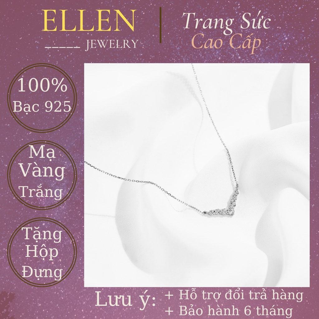 Vòng cổ dây chuyền bạc đính đá Ellen Dây chuyền biểu tượng cánh chim. Sử dụng đá Cubic Zirconia lấp lánh và bạc cao cấp