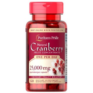 Viên uống giảm viêm đường tiết niệu, giảm tiểu dắt, chống oxy hóa Puritan's Pride Natural Cranberry 60 viên
