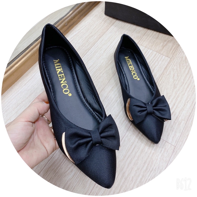 Giày bệt búp bê nữ chất vải xước mũi nhọn giúp lên chân eo thon