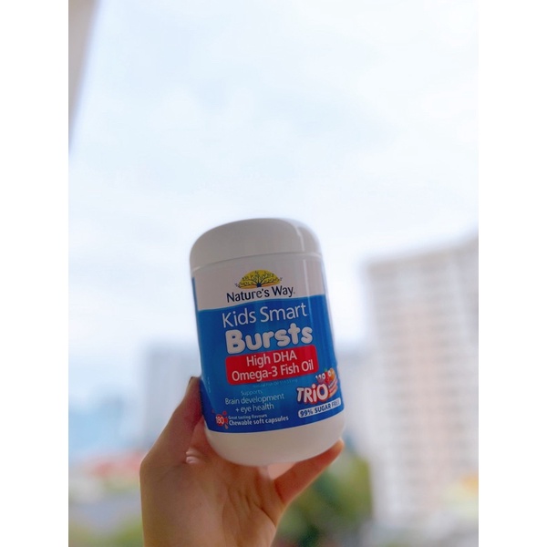 Viên Uống Dầu Cá Nature's Way Omega-3 Fish Oil Trio Bổ Sung DHA Cho Bé Giúp Trẻ Phát Triển Toàn Diện Hộp 180 Viên