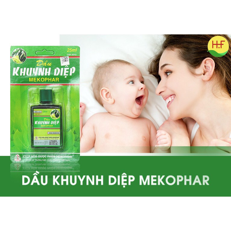 Dầu Khuynh Diệp Mekophar 25ml Phòng và giảm cảm cúm, sổ mũi, nghẹt mũi, ho tức ngực, đau bụng, nhức mỏi cho trẻ