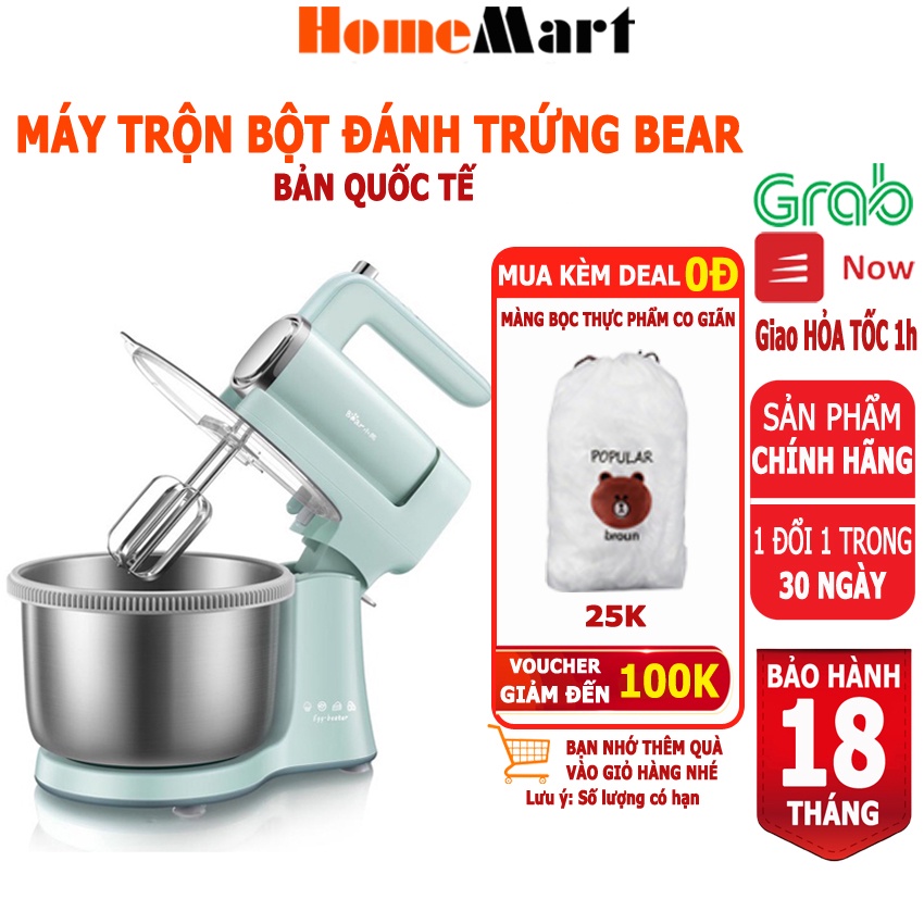 Máy Đánh Trứng Trộn Bột Cầm Tay và Để Bàn Bear (Hàng chính hãng 1 đổi 1 trong 30 ngày, bảo hành 18 tháng) - Homemart