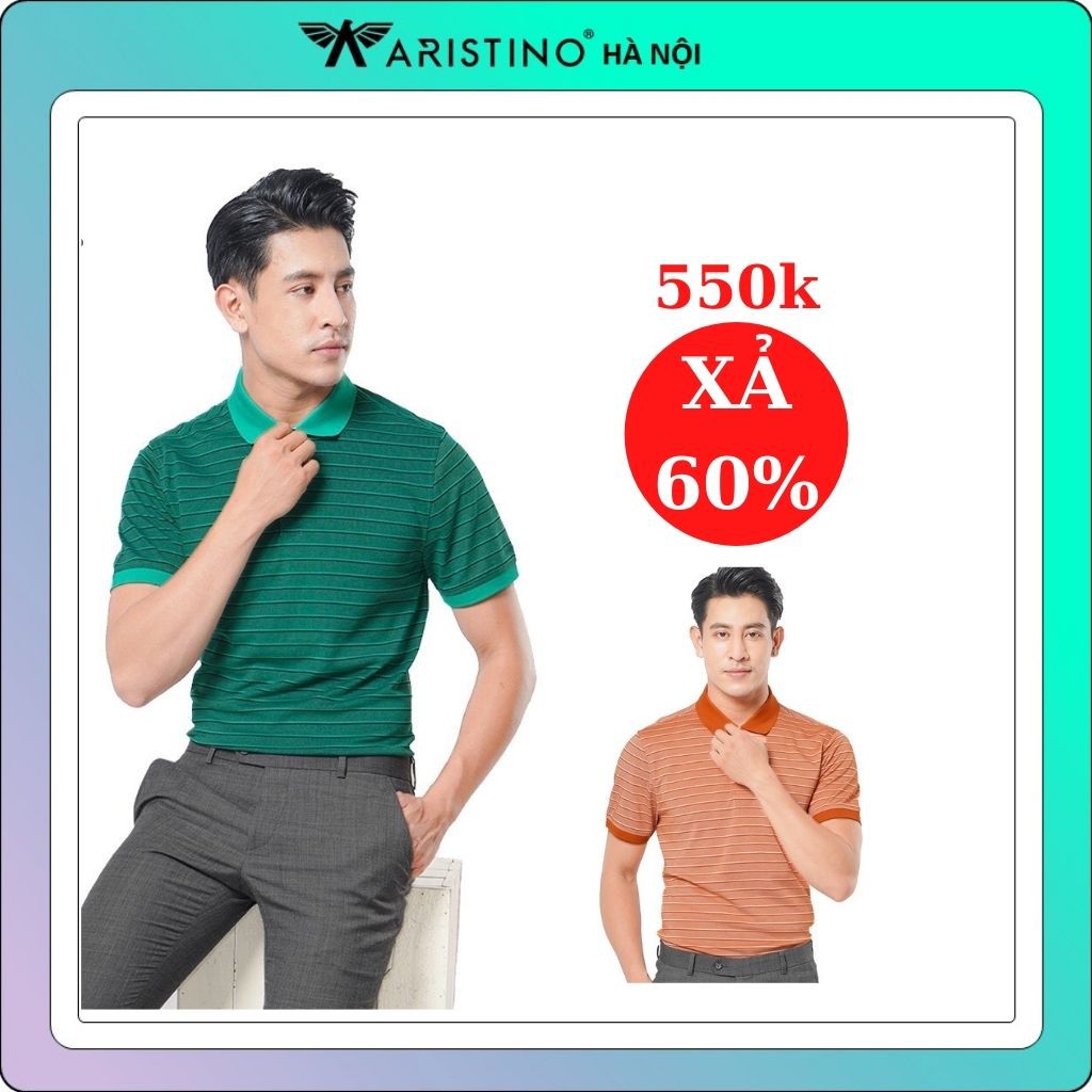 Áo polo nam kẻ ARISTINO APS024s8-reguler (58-80 KG)