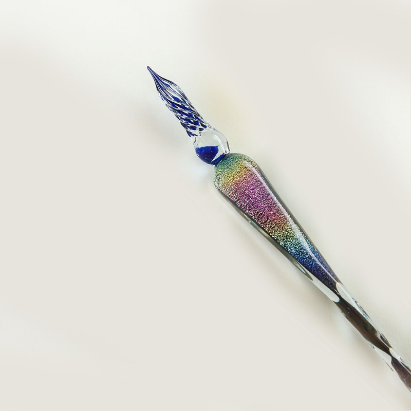 Bút Chấm Mực Thủy Tinh Kèm 12 Mực Màu Dành Cho Người Mới Bắt Đầu