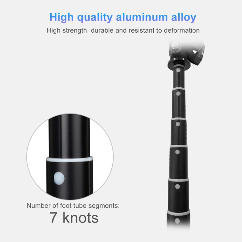 Gậy chụp ảnh selfie bằng hợp kim nhôm VCT-992 chia 7 phần kèm điều khiển từ xa tiện lợi | BigBuy360 - bigbuy360.vn