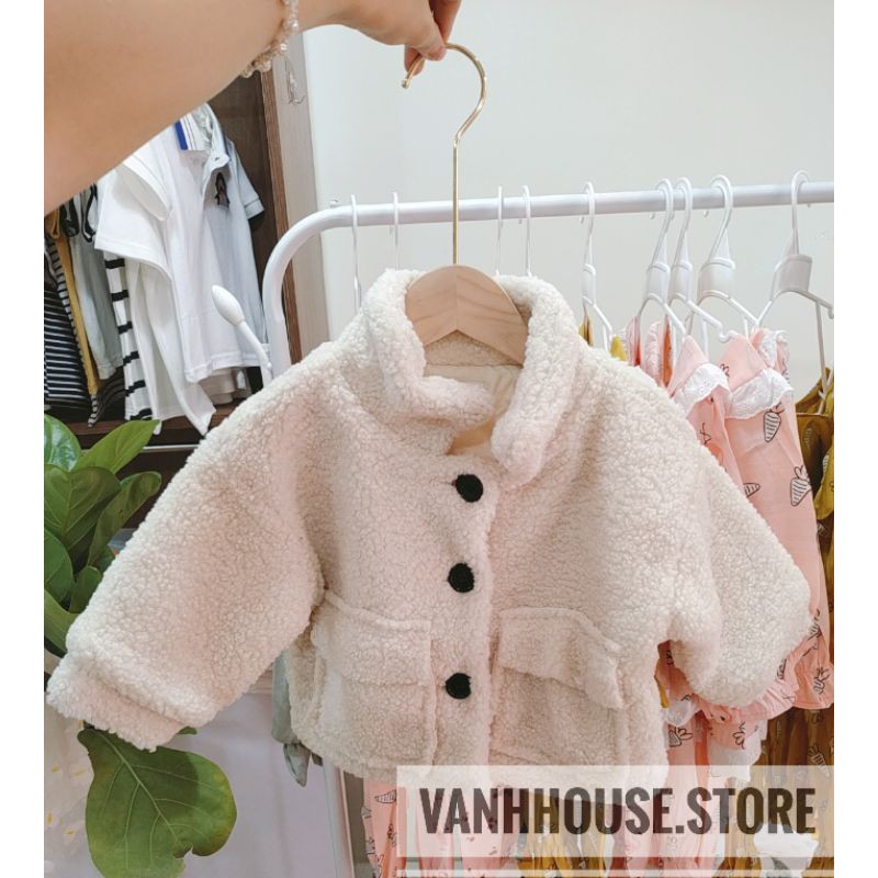 Áo khoác lông cừu túi hộp trần bông siêu ấm cho bé yêu