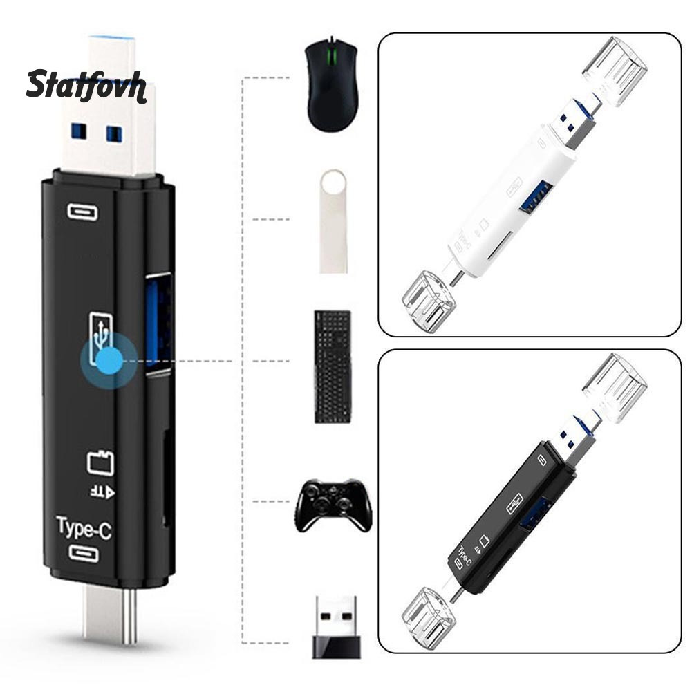 Đầu Đọc Thẻ Nhớ 5 Trong 1 Usb 3.0 Type-C Micro Otg Tf | BigBuy360 - bigbuy360.vn