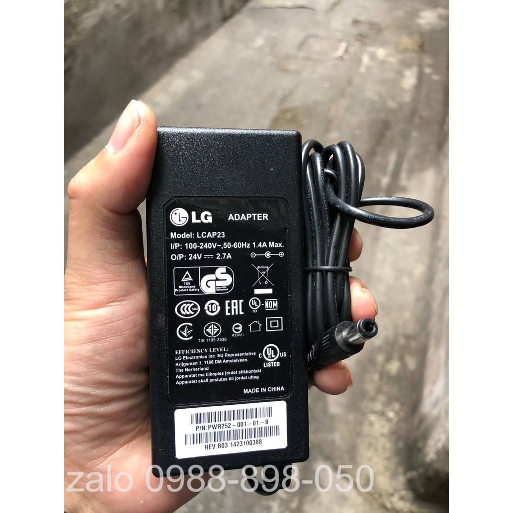 [Mã ELFLASH3 hoàn 10K xu đơn 20K] ADAPTER-nguồn TIVI LG 24V 2.7A