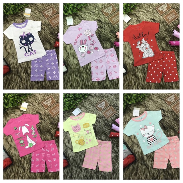 combo 5 bộ bozip/borip cộc tay bé trai/bé gái 8-22kg