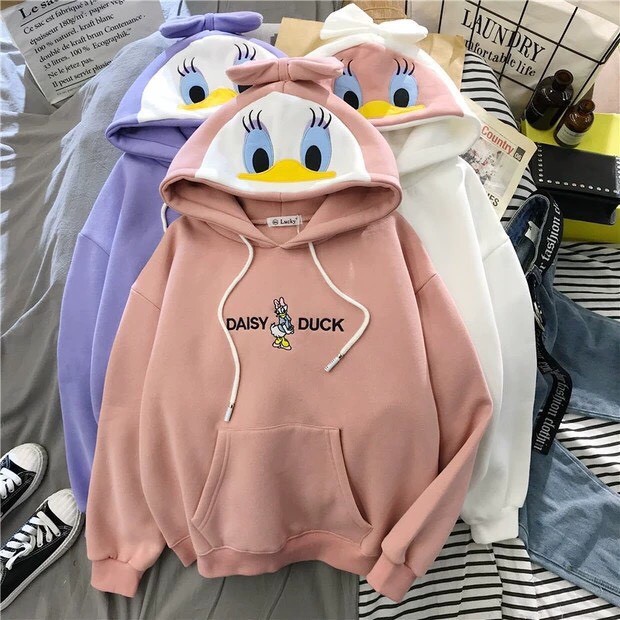 Áo khoác, áo hoodie unisex nỉ ngoại nón vịt cute năng động thời trang học đường | BigBuy360 - bigbuy360.vn