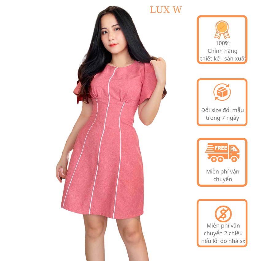 Đầm công sở hồng xinh thiết kế trẻ trung dáng chữ a eo tôn dáng thời trang phù hợp đi làm đi chơi – Lux W Fashion