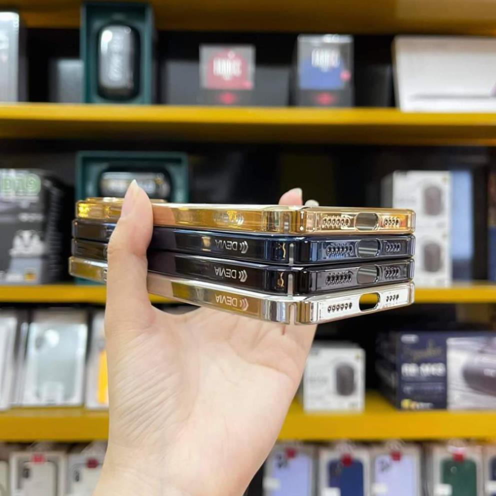 Ốp ỊPHONE 13 Hãng Devia CAO CẤP lưng trong viền màu cho Iphone 13mini / 13 pro / 13 max / 13 pro max