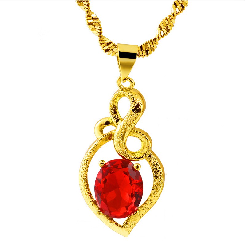 DÂY CHUYỀN  Nữ MẶT Đá Đỏ 18K