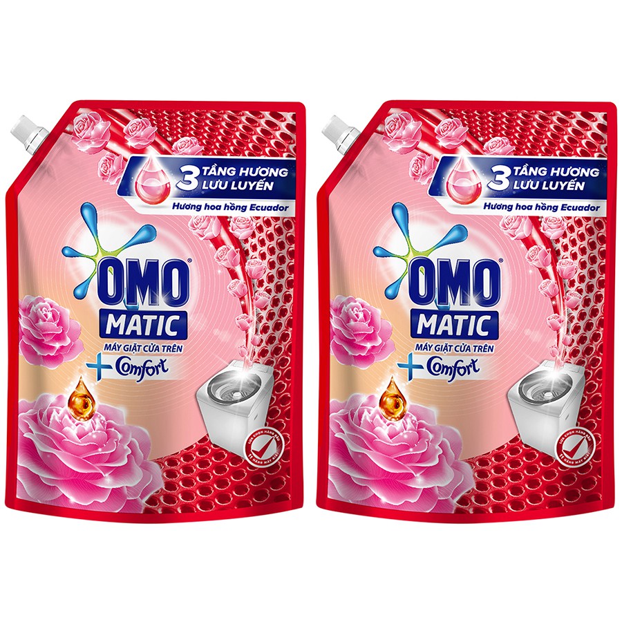 Nước giặt OMO Matic Comfort Hương Hoa Hồng túi 2.3KG (MỚI)