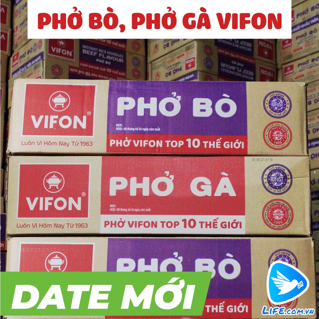 Thùng phở bò, phở gà VIFON - 30 gói/thùng