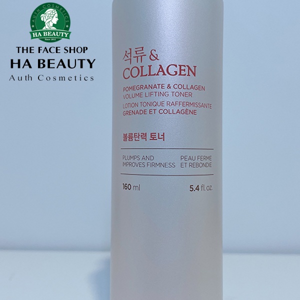 Nước hoa hồng dưỡng ẩm se khít lỗ chân lông cấp ẩm The Face Shop Pomegranate &amp; Collagen Volume Lifting Toner 160ml