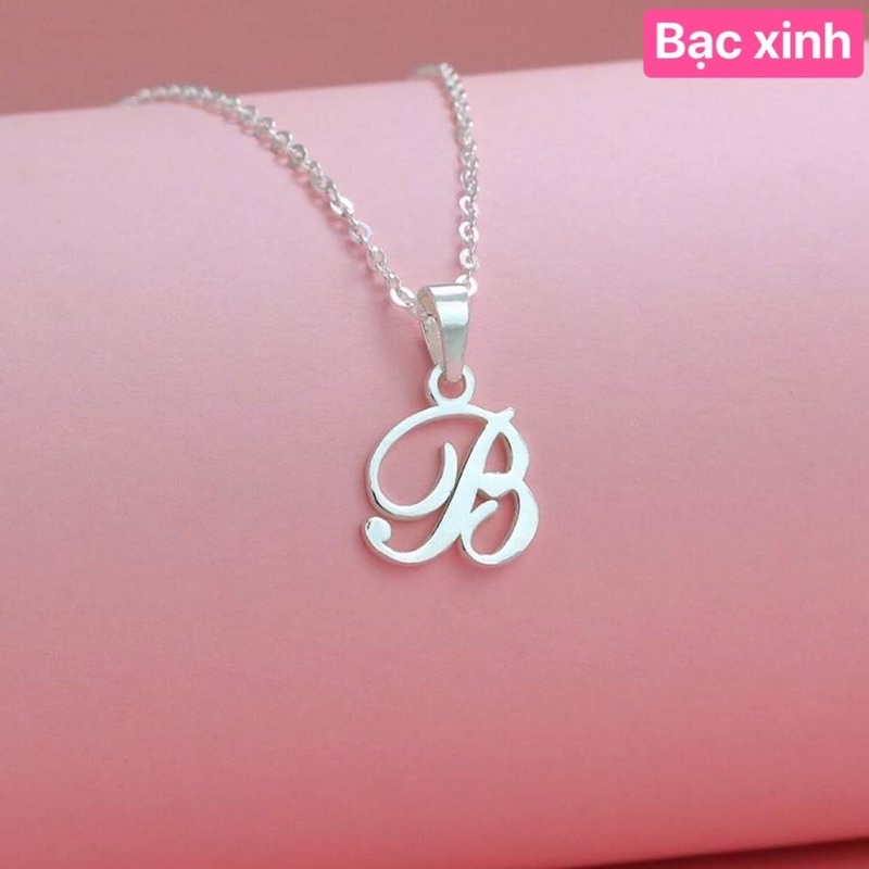 Dây chuyền mặt chữ cái . dây chuyền bạc theo tên.