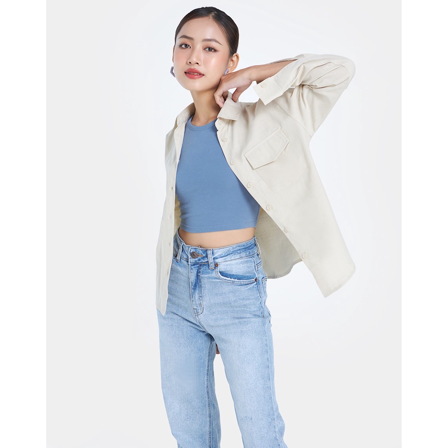 Áo Sơmi Thời Trang JUNO Tay Dài Nắp Túi JNASM014