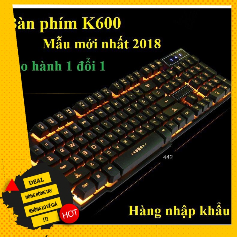 Bàn phím K600 Keyboard , bàn phím cơ game thủ K600 7 chế độ đèn bảo hành 12 tháng