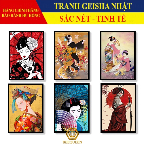 21-40 Mẫu Tranh Geisha Trang Trí Nhà Hàng, Tiệm Xăm Tattoo Phong Cách Nhật Bản Xưa