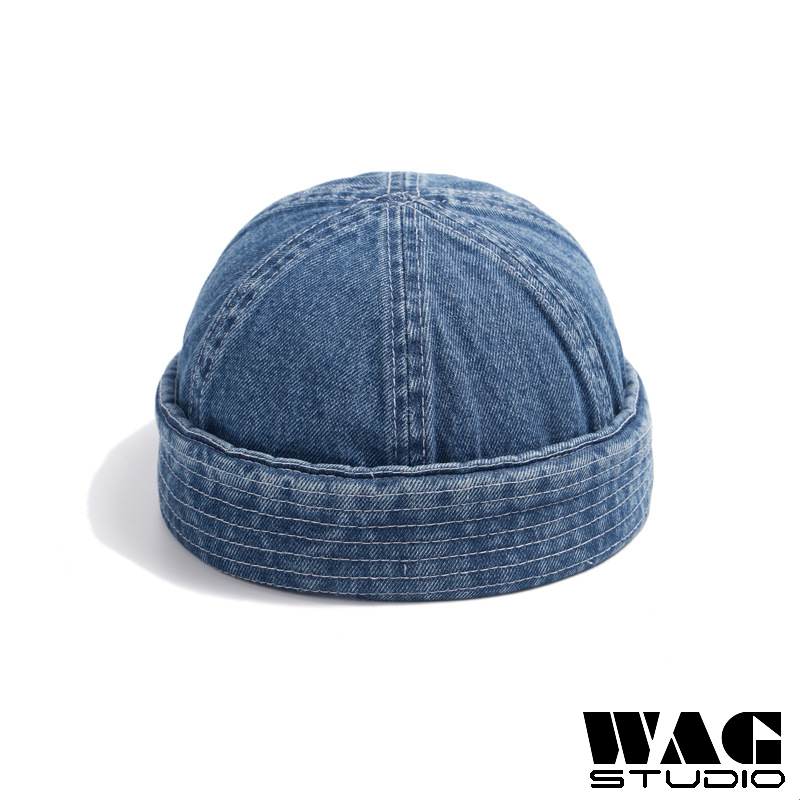 Mũ Denim Mikihat Không Vành Phong Cách Hip Hop Cổ Điển Cho Nam Và Nữ