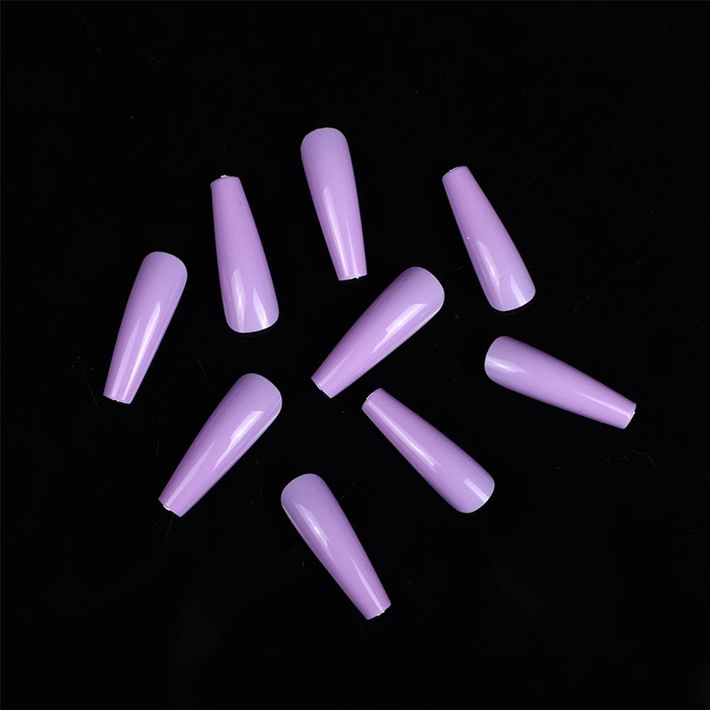 Set 100 Móng Tay Giả Nối Dài Dạng Nhấn Bằng Acrylic Màu Sắc Ngọt Ngào DIY