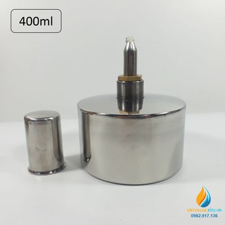 Đèn cồn Inox dung tích 400ml, đèn cồn phòng thí nghiệm, inox 304 không gỉ