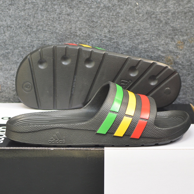 Dép Nam Nữ Thời Trang Chính Hãng màu đen sọc xanh vàng đỏ