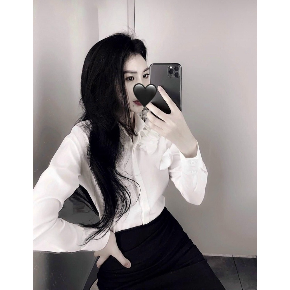 Áo Sơ Mi Nẹp Khuy Vai Hoa Laser