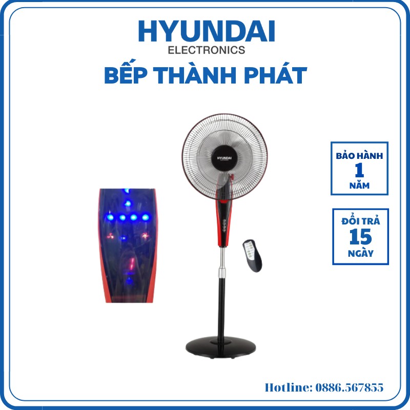 Quạt cây Hyundai , Quạt điều khiển từ xa tính năng hẹn giờ thông minh HDE lồng quạt từ thép cao cấp bọc nhựa ASB 6100
