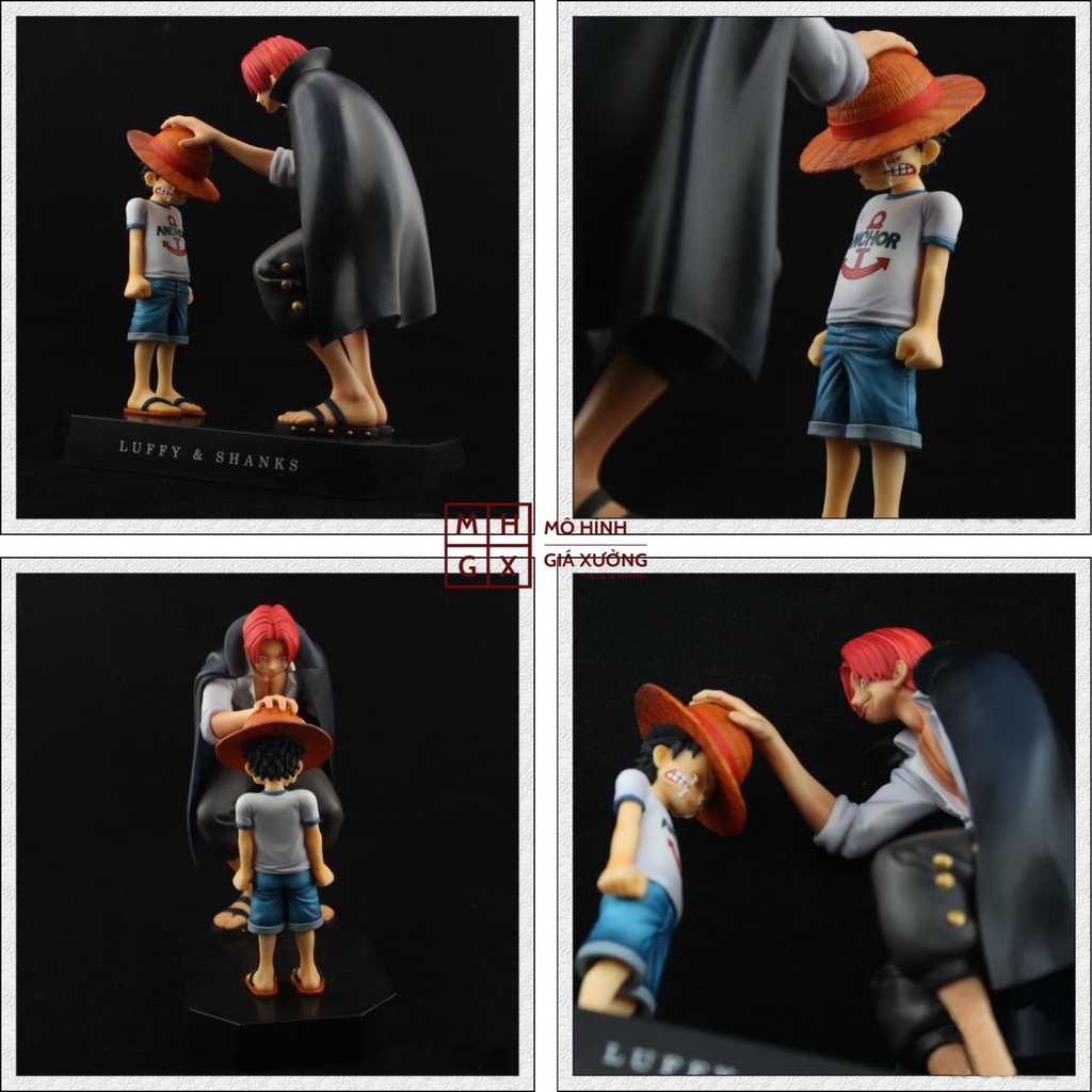 Mô hình one piece Luffy và Shanks Tóc Đỏ Cao 18cm - Tượng Figure Khởi Đầu Của Hành Trình One Piece