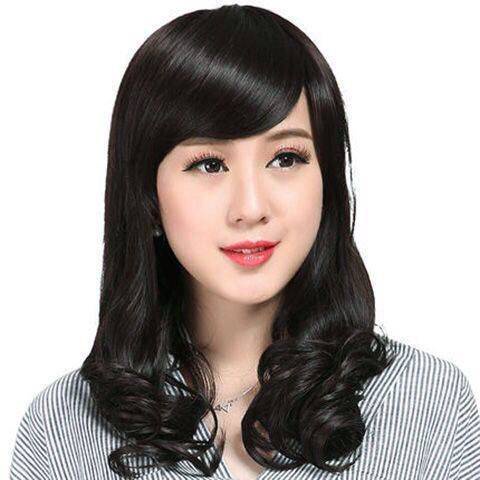 Bộ Tóc Giả Dài Xoăn Tự Nhiên Dành Cho Phụ Nữ Trung Niên