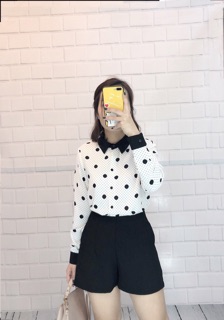 Áo sơ mi trắng đen