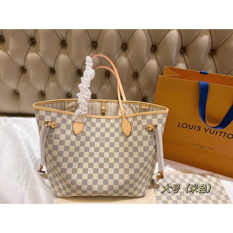 Túi xách nữ da thật cao cấp thương hiệu Louis Vuitton LV dòng Neverfull size 32