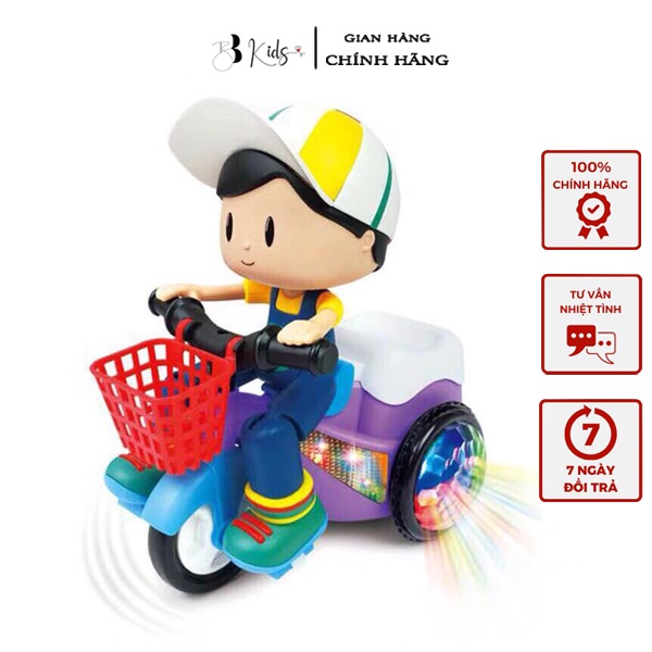 BB Kids Đồ Chơi Em Bé Đạp Xe Xoay 360 Độ Có Đèn Và Phát Nhạc