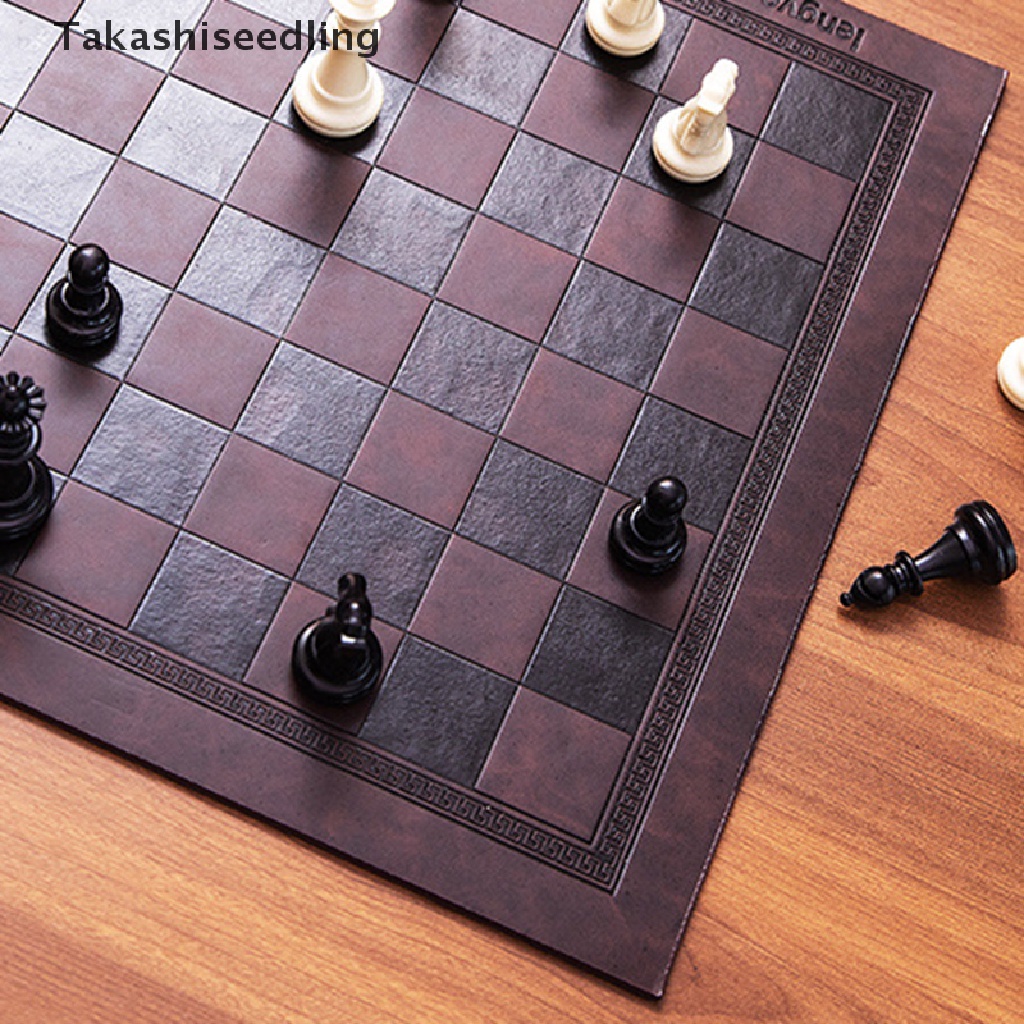 (Takashiseedling) Thảm Chơi Cờ Vua Bằng Da PVC Dập Nổi
